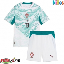 Camiseta Portugal Bernardo Silva #10 Visitante Equipación para niños Mundial 2026 manga corta (+ pantalones cortos)